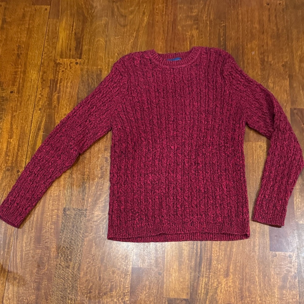 Karen Scott Women's Cable Knit Sweater - Dark Red
